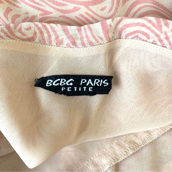 90s BCBG Silk Chiffon Pink Print Dress 20s Style Delicate Girly - Picture 14 of 15